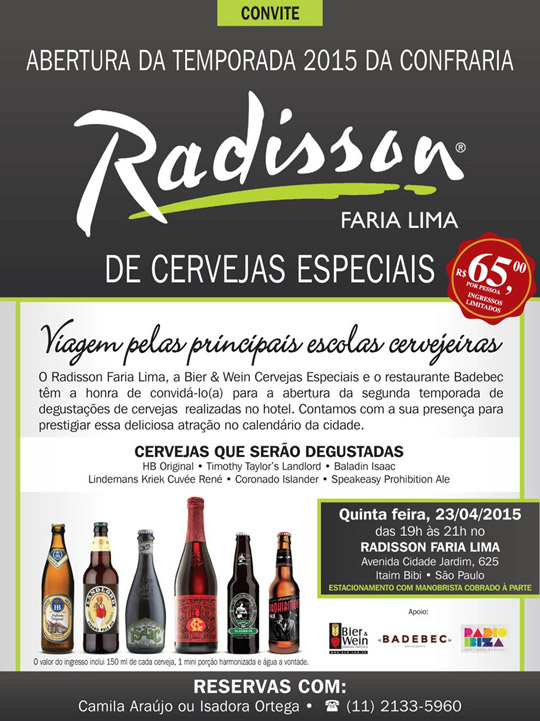 Confraria Radisson de Degustação de Cervejas 2015